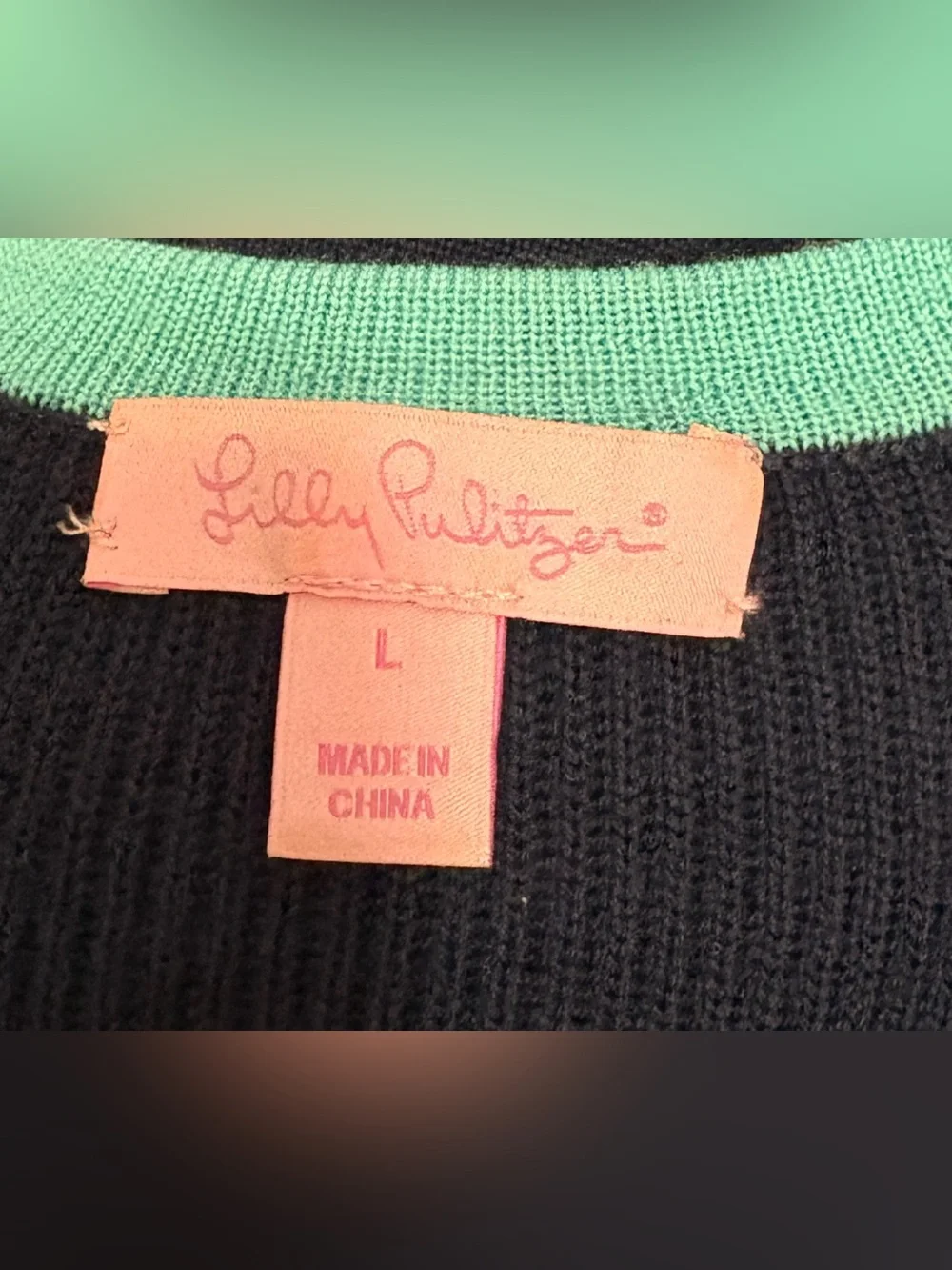 Lilly Pulitzer Navy Dress with Light Blue Trim - Picture 5 of 7